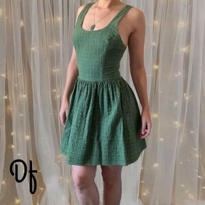 Vintage Rampage Green Sleeveless Dress 100% Cotton Size S